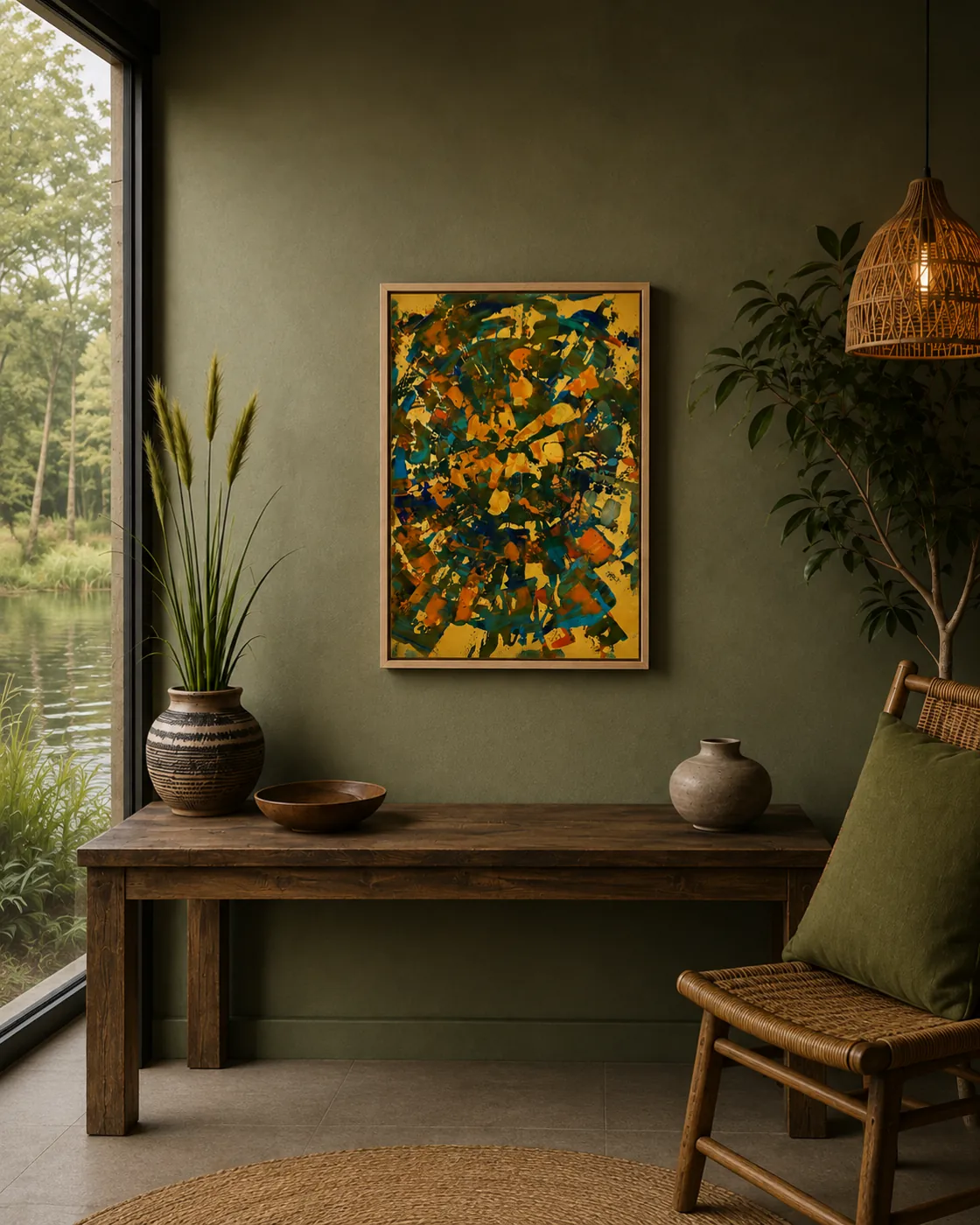 Shine of the sunrise in a room — interior visualisation