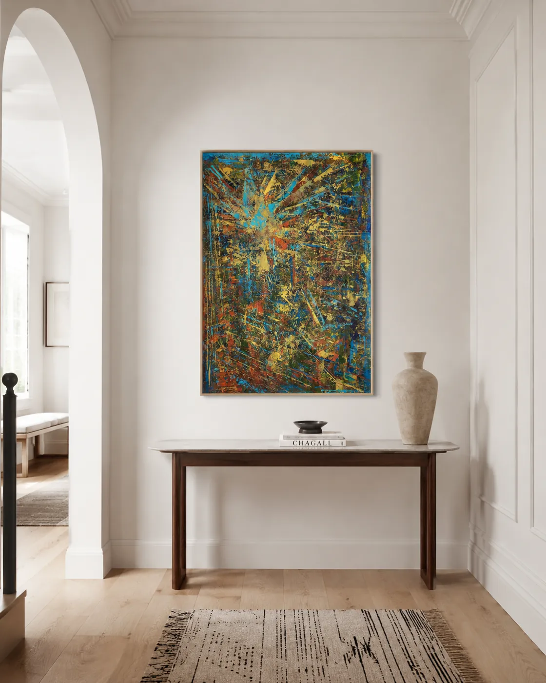 Stars on the dance floor in a room — interior visualisation