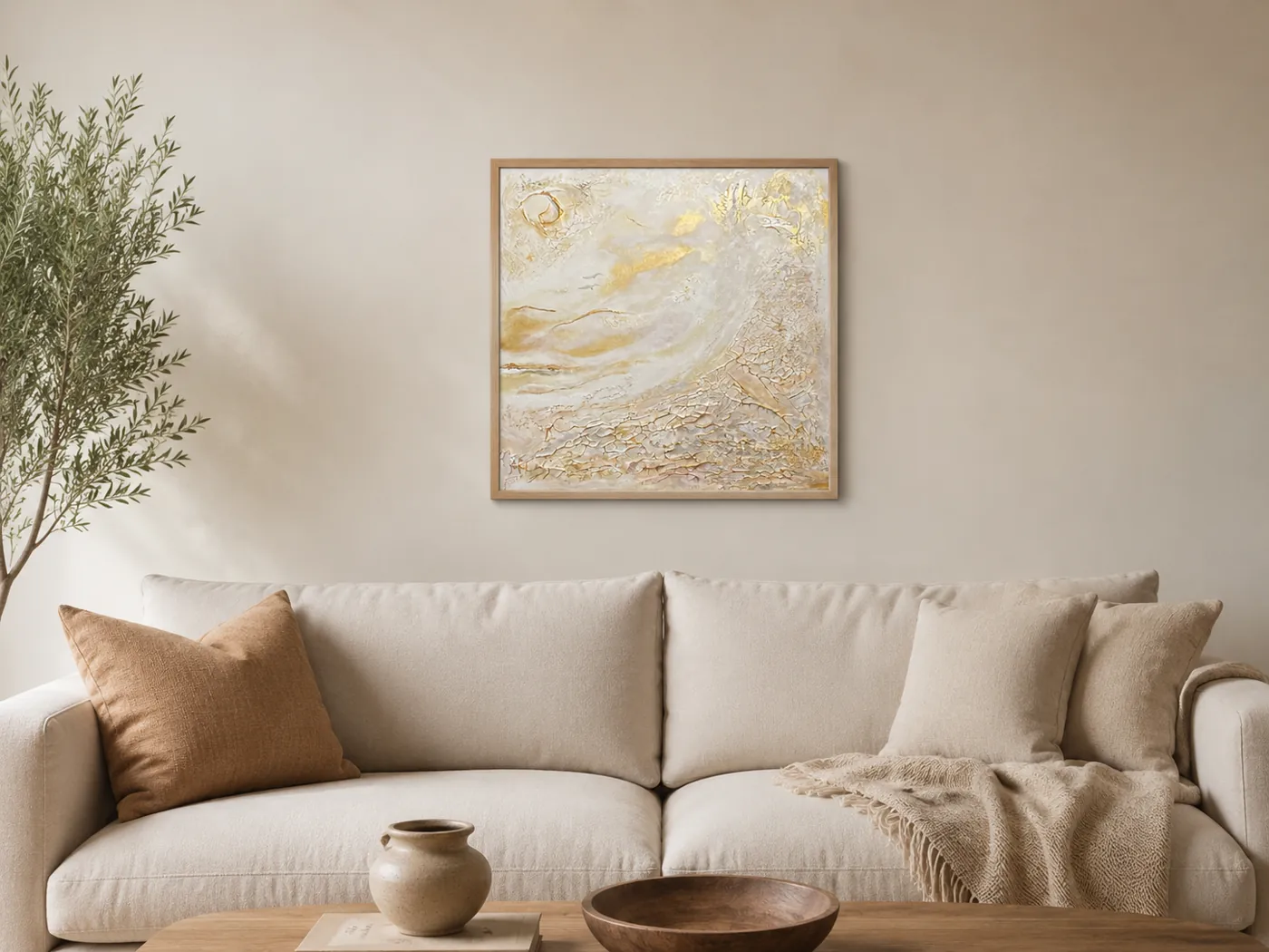 White n gold in a room — interior visualisation